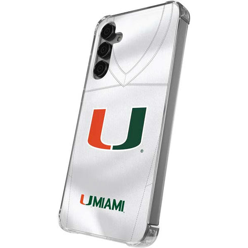 University of Miami White Jersey Galaxy S24 Plus Clear Case